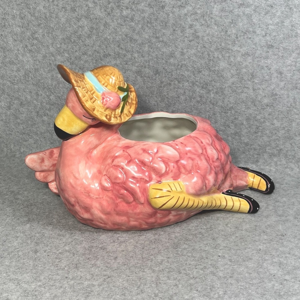 Blue‎ Sky Flamingo Ceramic Planter Heather Goldminc Succulent Cachepot Coastal